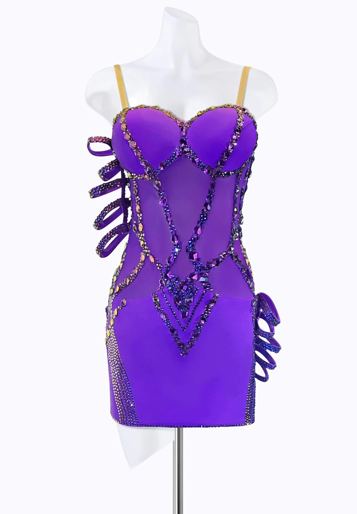 Violet Crystal Latin Dress PR-L225098