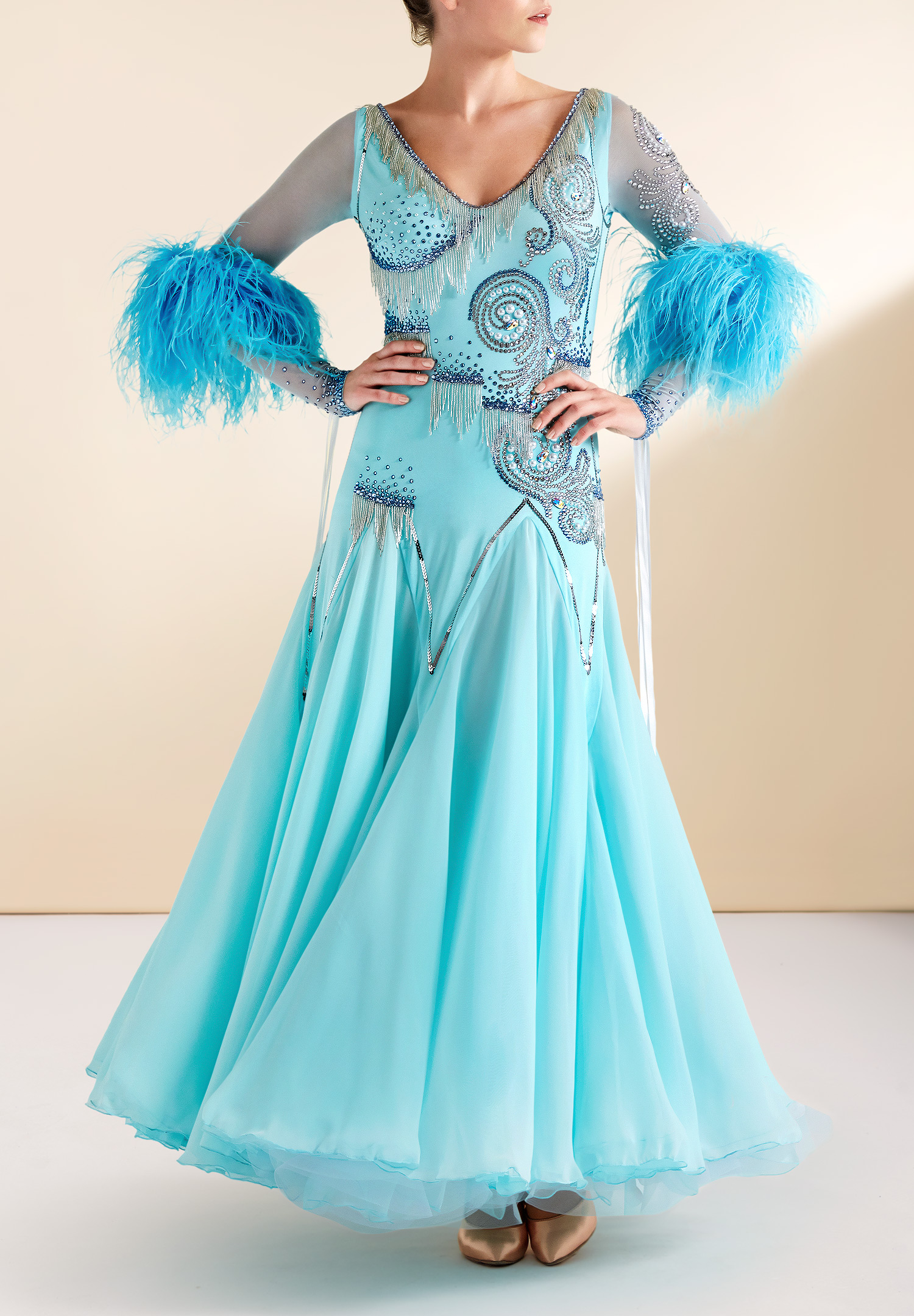 Whimsical Feather Ballroom Gown PC-BBP-010