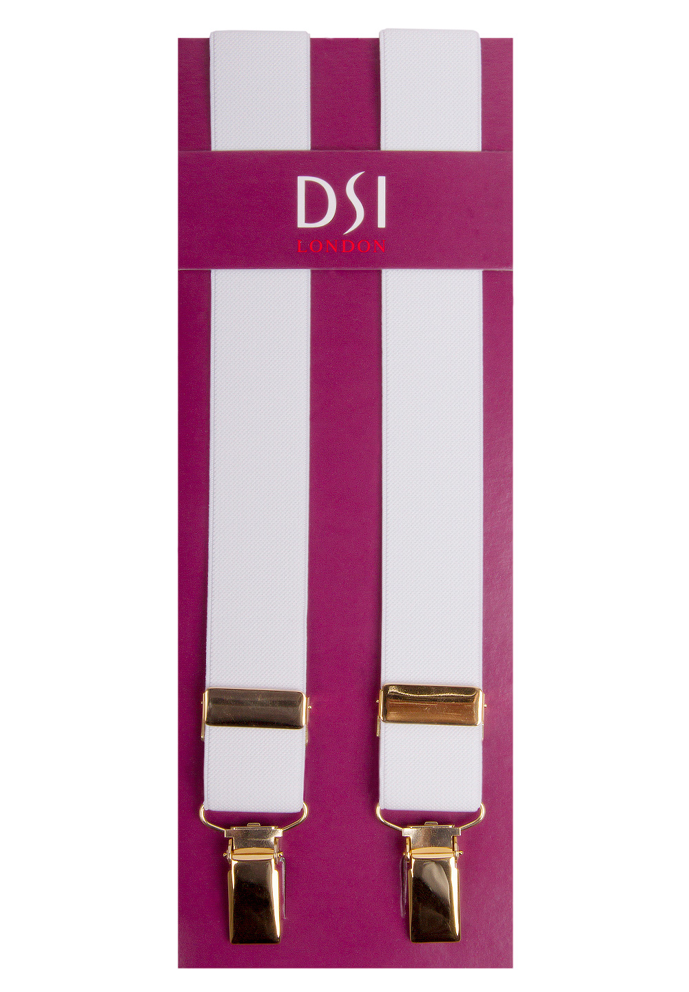 Gents Narrow Clip-on Braces 4700-White