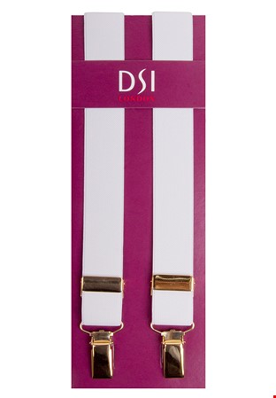 Gents Narrow Clip-on Braces 4700-White