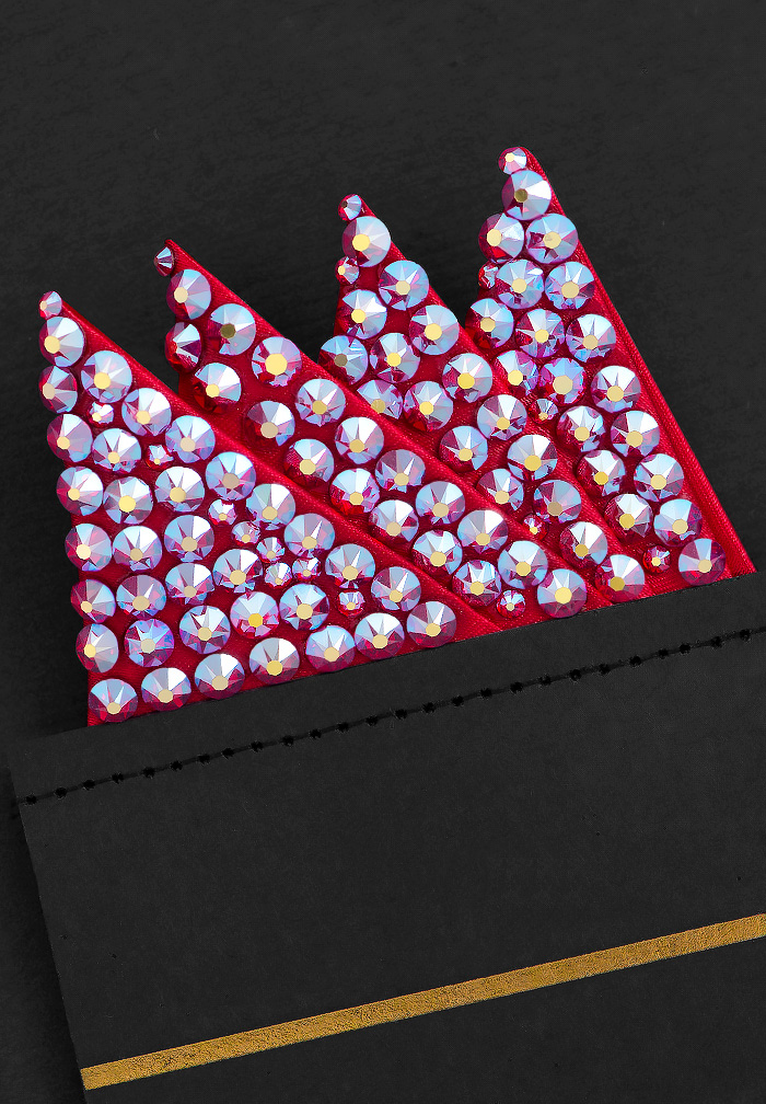 Vito Dance Crystal Pocket Square - Light Siam AB