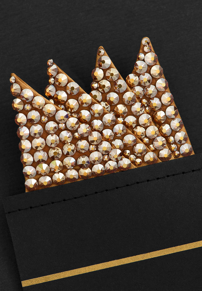 Vito Dance Crystal Pocket Square - Metallic Sunshine