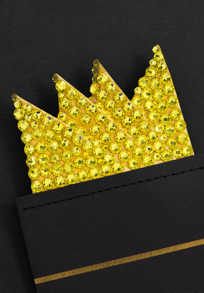 Vito Dance Rhinestone Pocket Square - Citrine