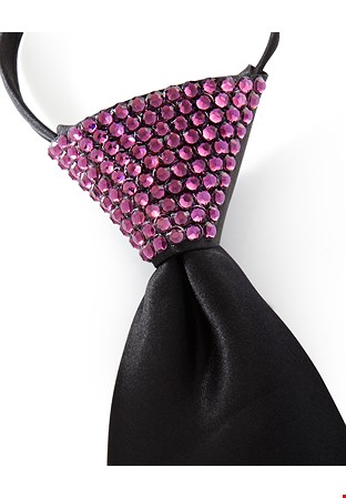 Vito Dance Crystallized Amethyst Zip Tie-Black Tie