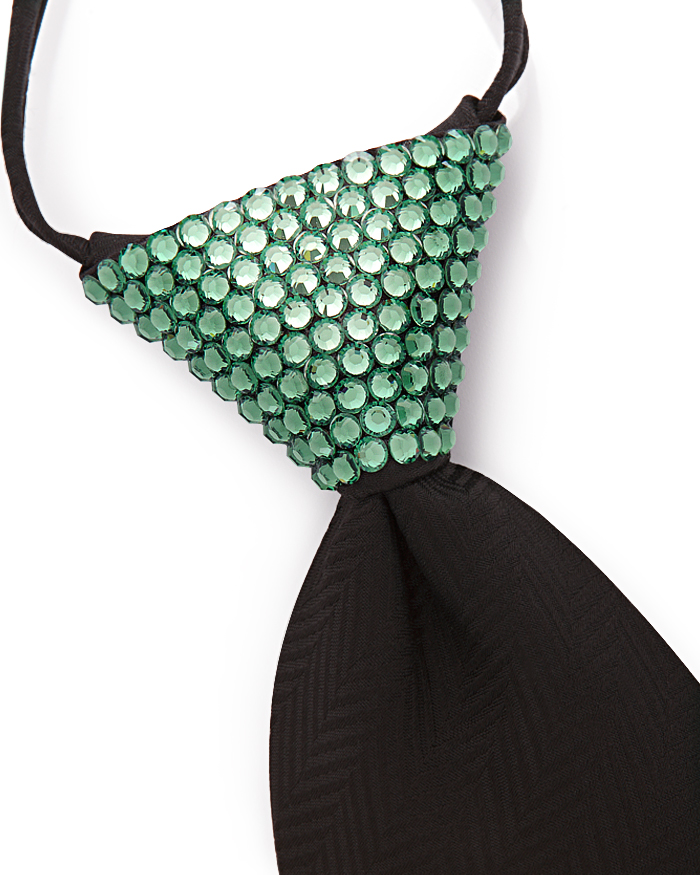 Vito Dance Crystallized Erinite Zip Tie-Black Tie