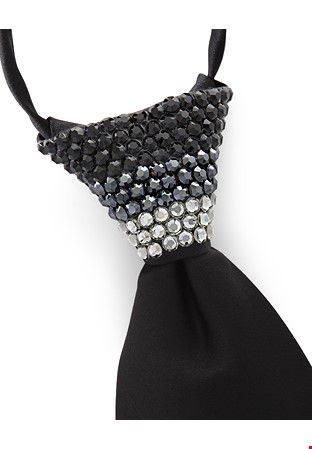 Vito Dance Crystallized Fade Black Zip Tie-Black Tie /Jet, Jet Hematite, Black Diamond
