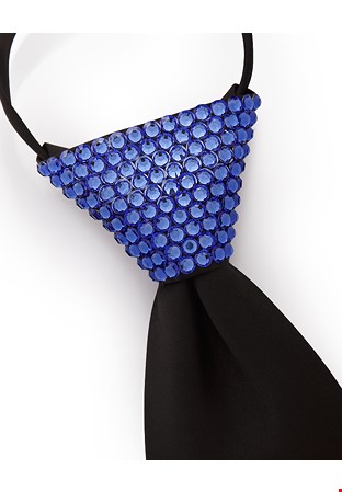 Vito Dance Crystallized Sapphire Zip Tie-Black Tie