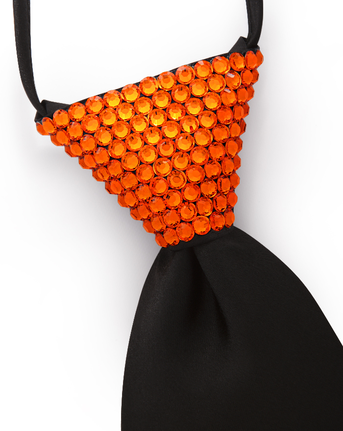 Vito Dance Crystallized Sun Zip Tie-Black Tie