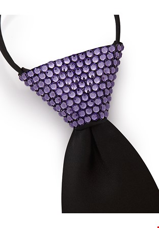 Vito Dance Crystallized Tanzanite Zip Tie-Black Tie