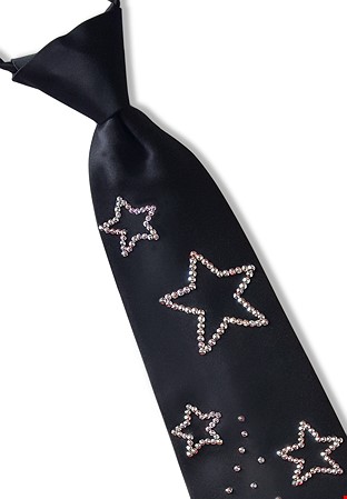 Vito Dance Crystallized Stars Zip Tie-Black Tie /Crystal, Crystal AB
