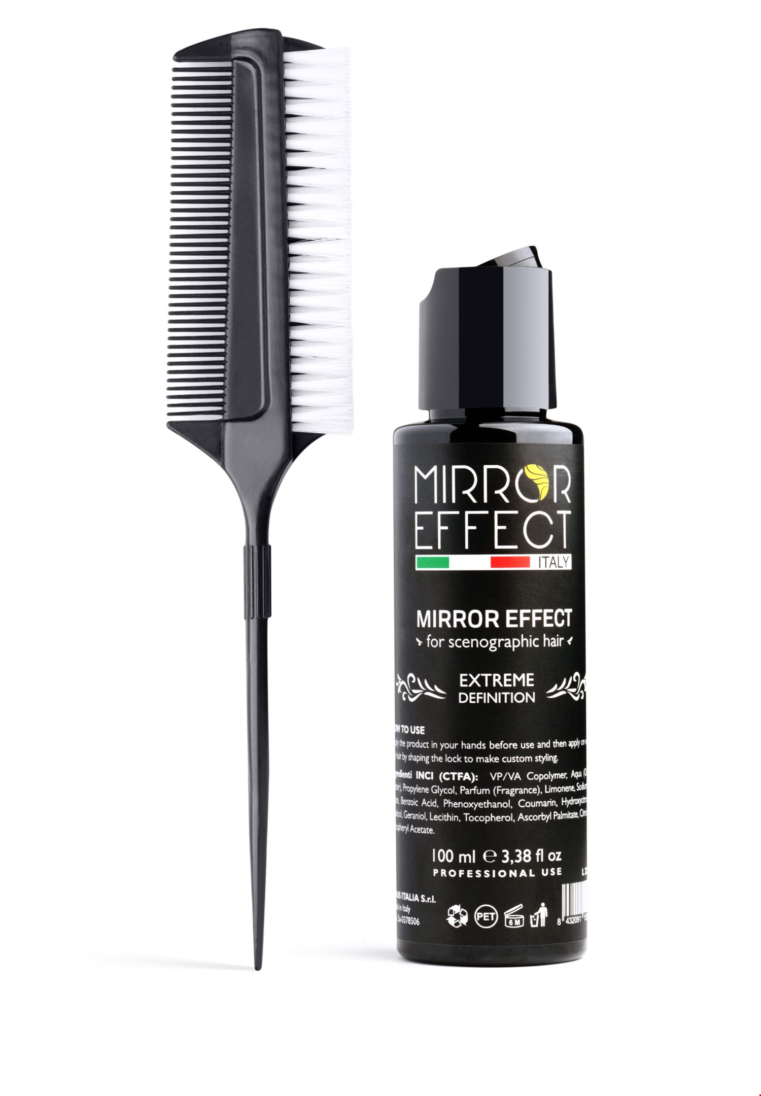 Mirror Effect Hair Gel with Comb