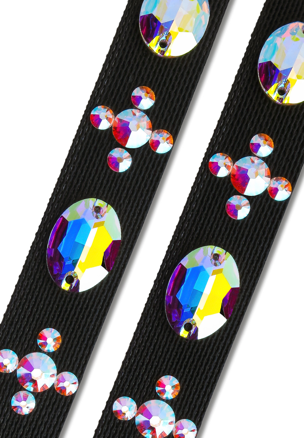 Ballroom Ave Crystallized Shoe Straps CS402 BLK-Crystal AB