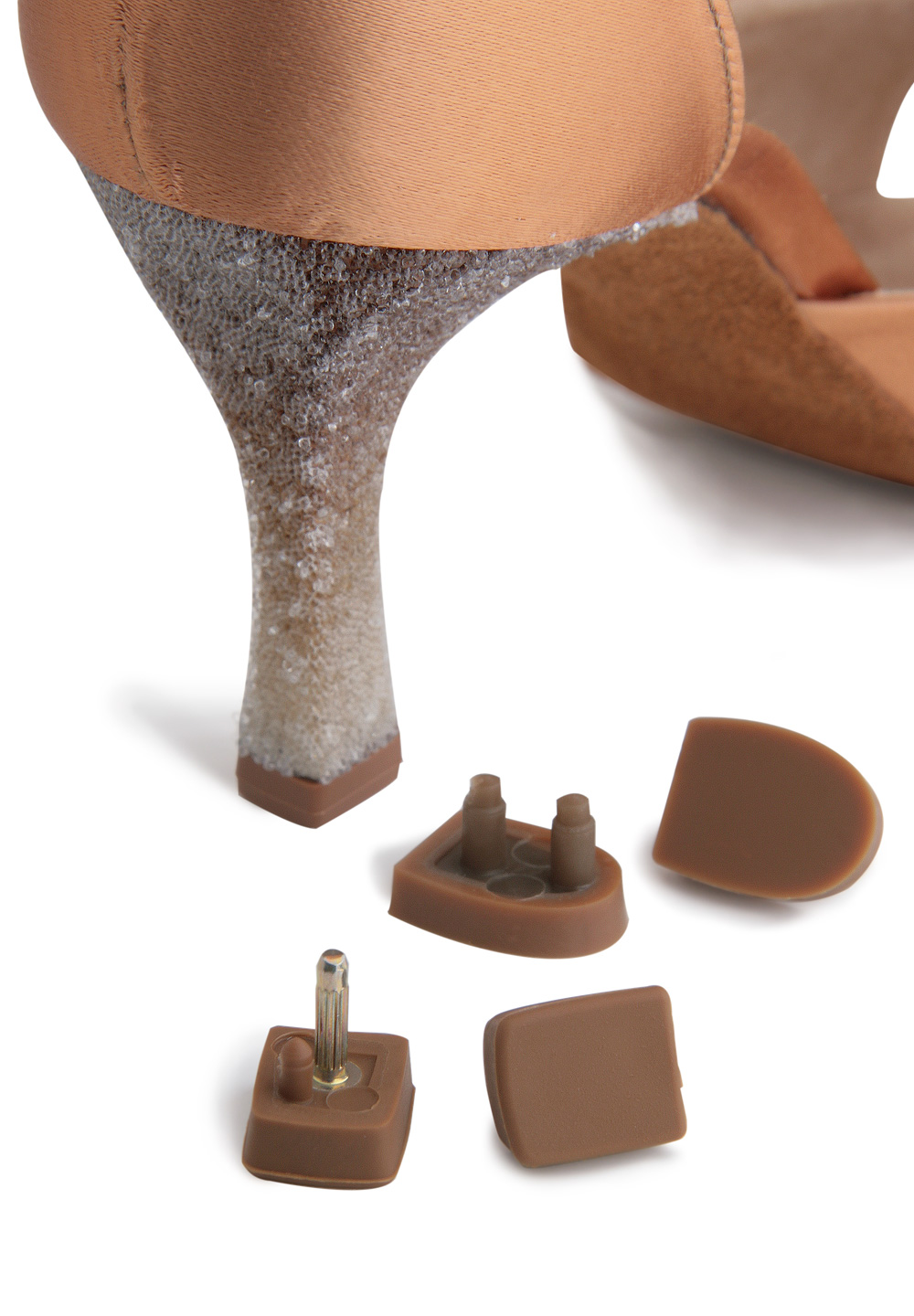 Dance Naturals Heel Tips (2 Pairs)-Tan