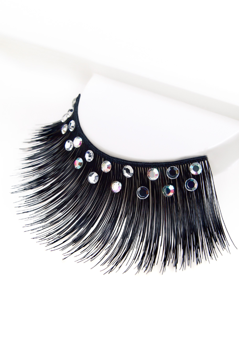 Eyelashes w Swarovski rhinestones 2L377 Black-Black