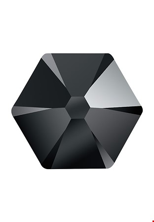 Preciosa Flat Back Hexagon MAXIMA (438 31 301)-Jet