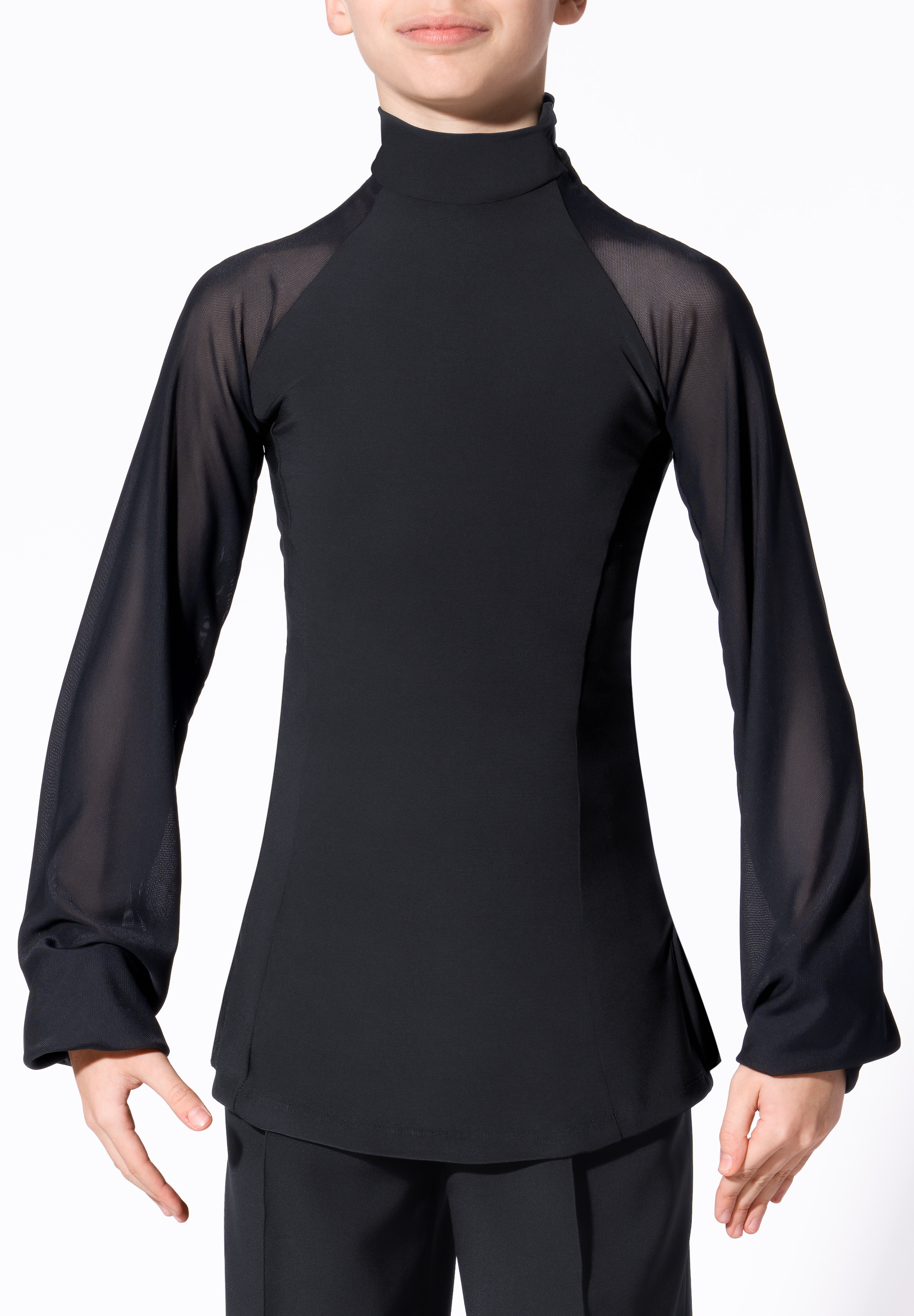 Armando Juvenile Bishop Sleeve Dance Shirt B00196-Black
