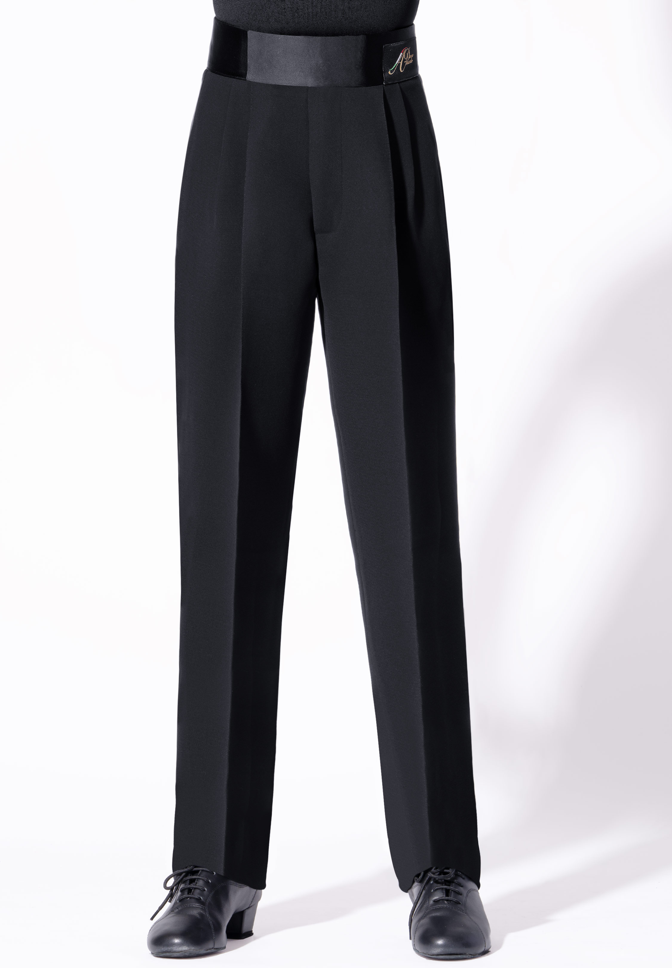 Armando Juvenile Double Pleats Slim Pants w/ Satin B00167-Black