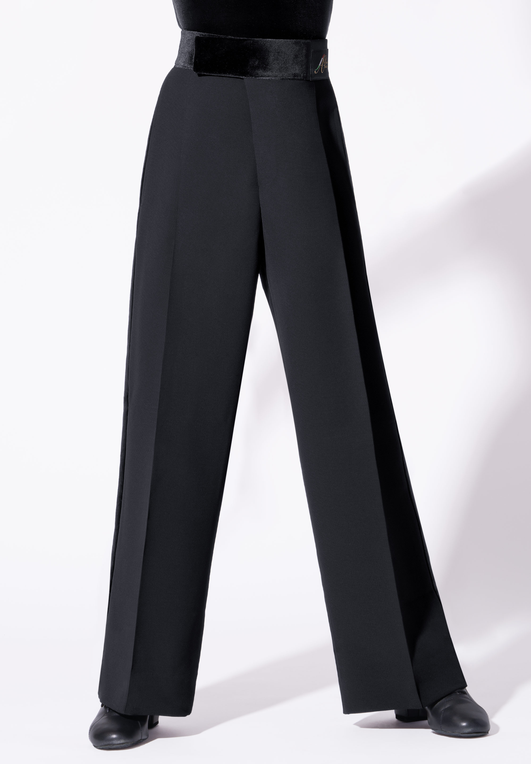 Armando Juvenile Velvet Trim Trousers w/ Pleats & Pockets B00017-Black