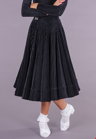 DSI Georgia Juvenile Skirt 1080 - Riga Striped Velvet-Black 1373