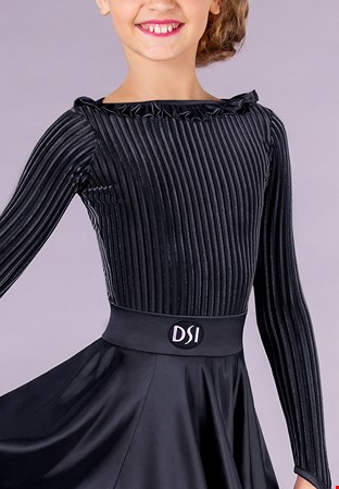 DSI Juvenile Dance Leotard 1099 - Riga Striped Velvet-Black 1373