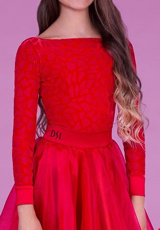 DSI Juvenile Dance Leotard 1099 - Vogue Burnt-out Velvet-Flamenco 1371