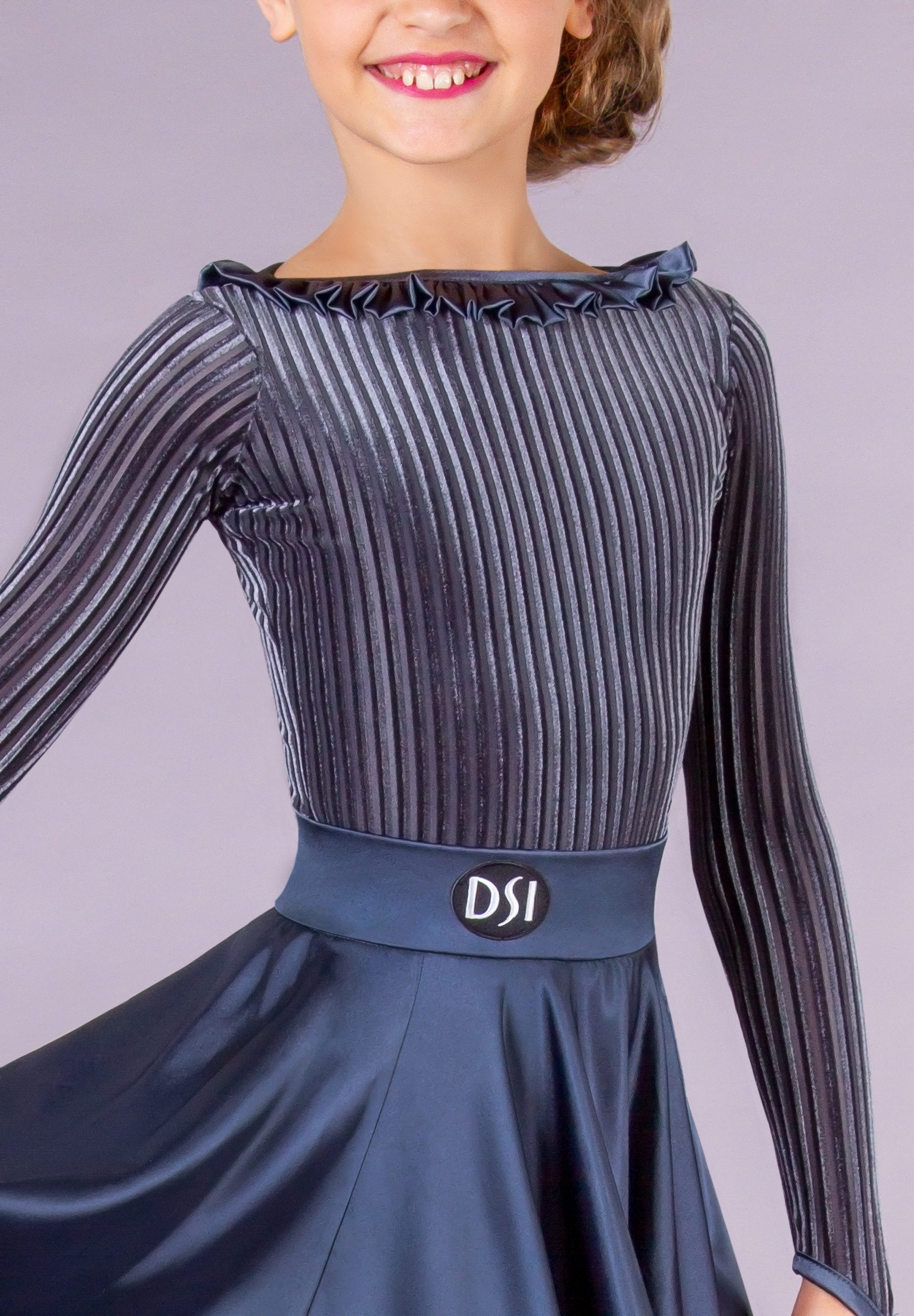 DSI Juvenile Satin Frill Neck Leotard 1099
