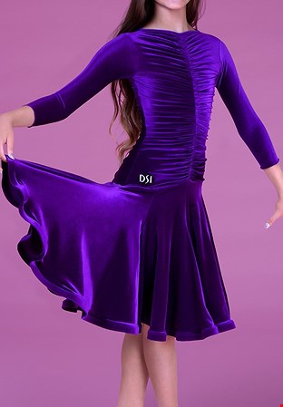 DSI Maddie Juvenile Dress 1090 - Smooth Velvet-Purple 1319