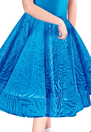 Dance America JR-S2V - Girls Velvet Ballroom Skirt-Blue