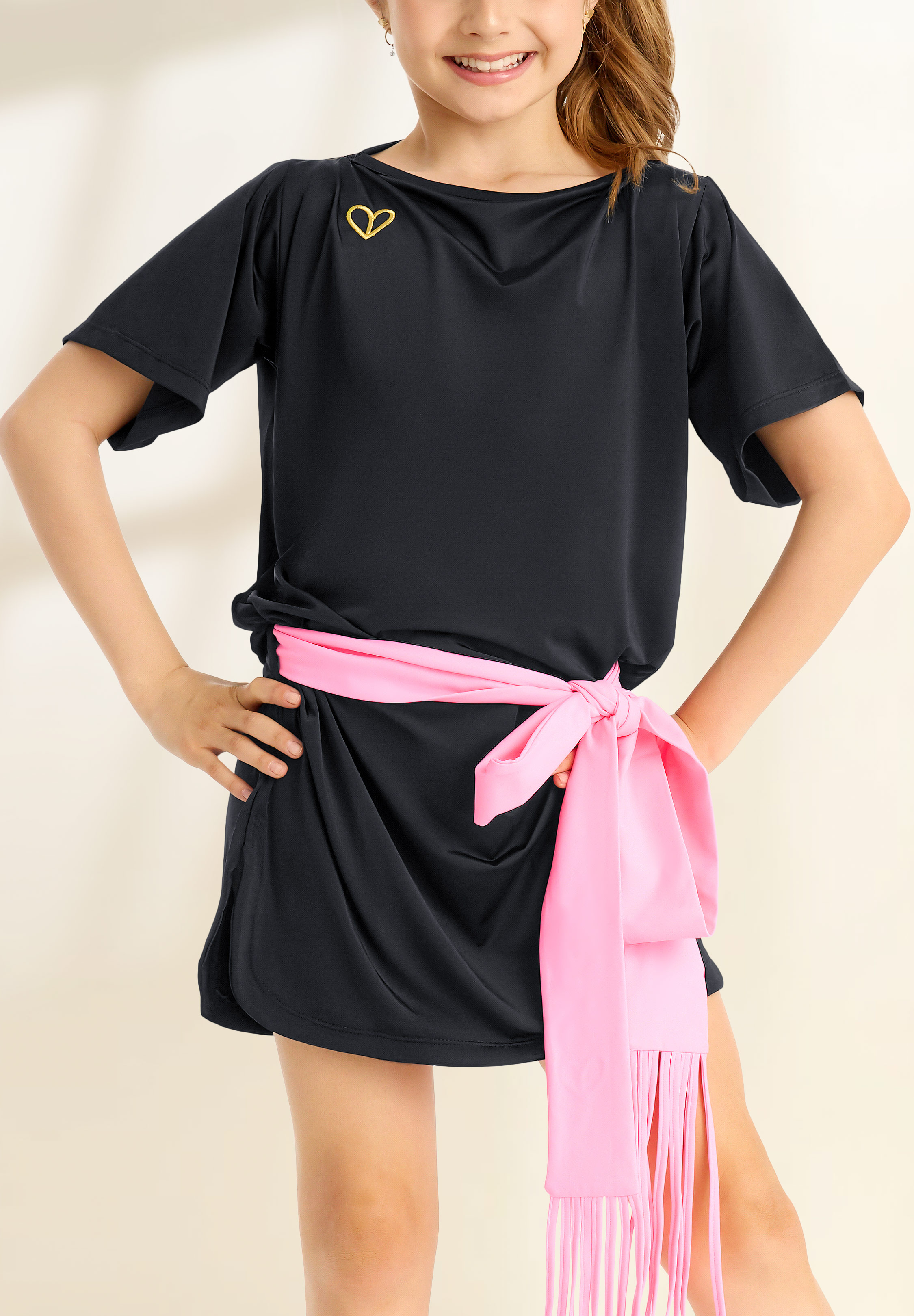 Gio Mio Milo Girls Latin Dress GM0893-Black