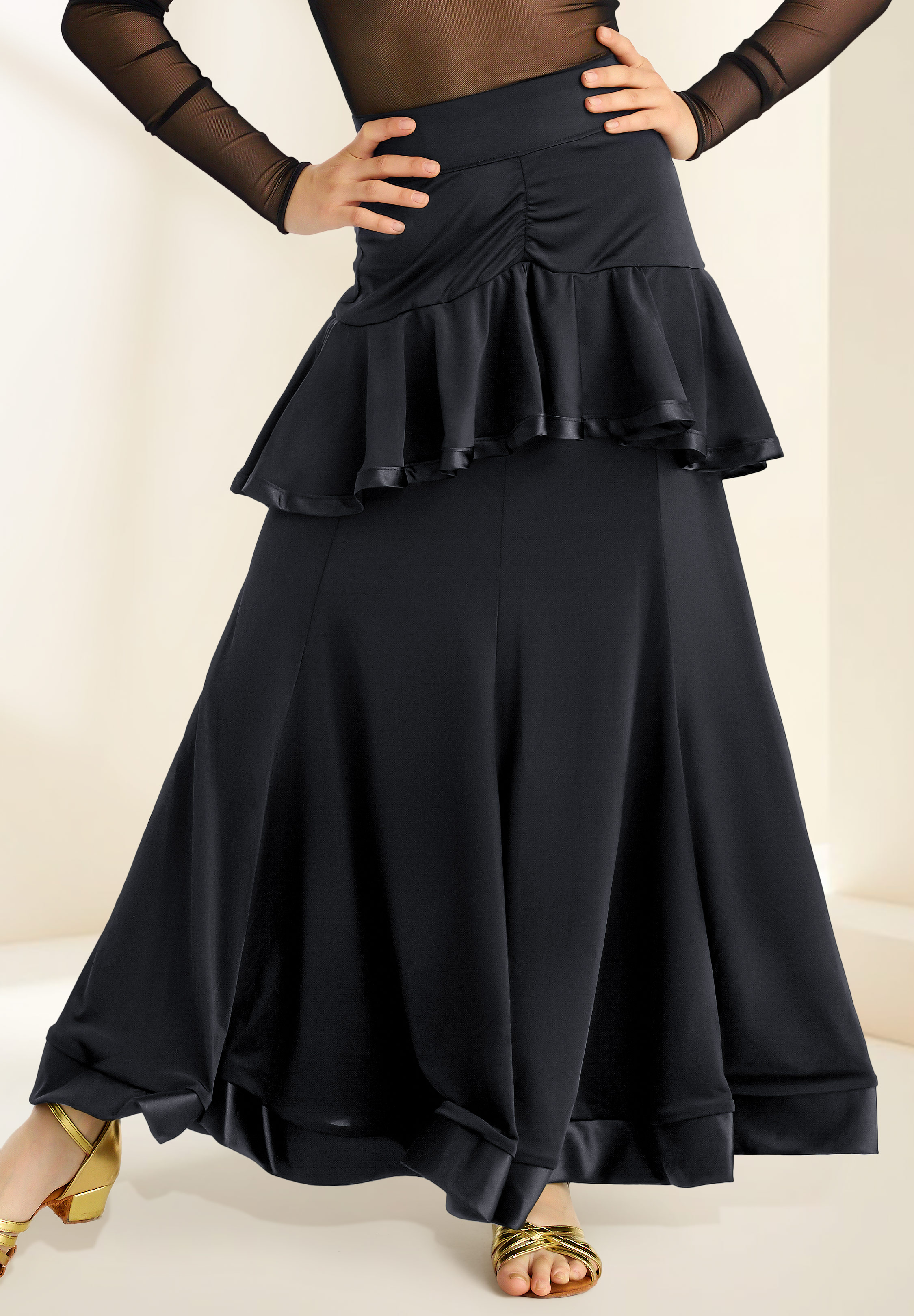 Gio Mio Savanna Girls Ballroom Skirt GM0155-Black