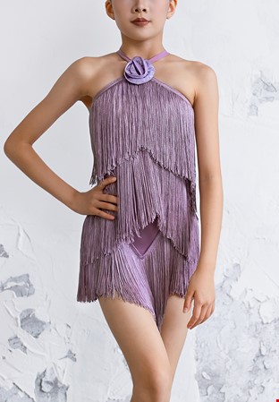 TID Frost Fringe Dance Dress CL2439-Purple