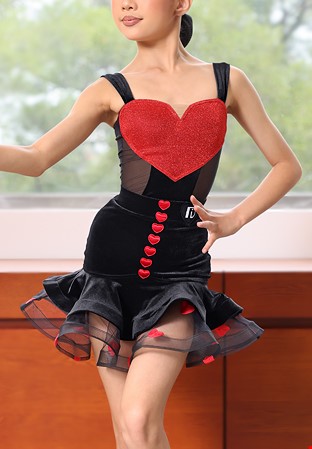 TID Midnight Sweetheart Girls Dance Set CL2428-Red/Black