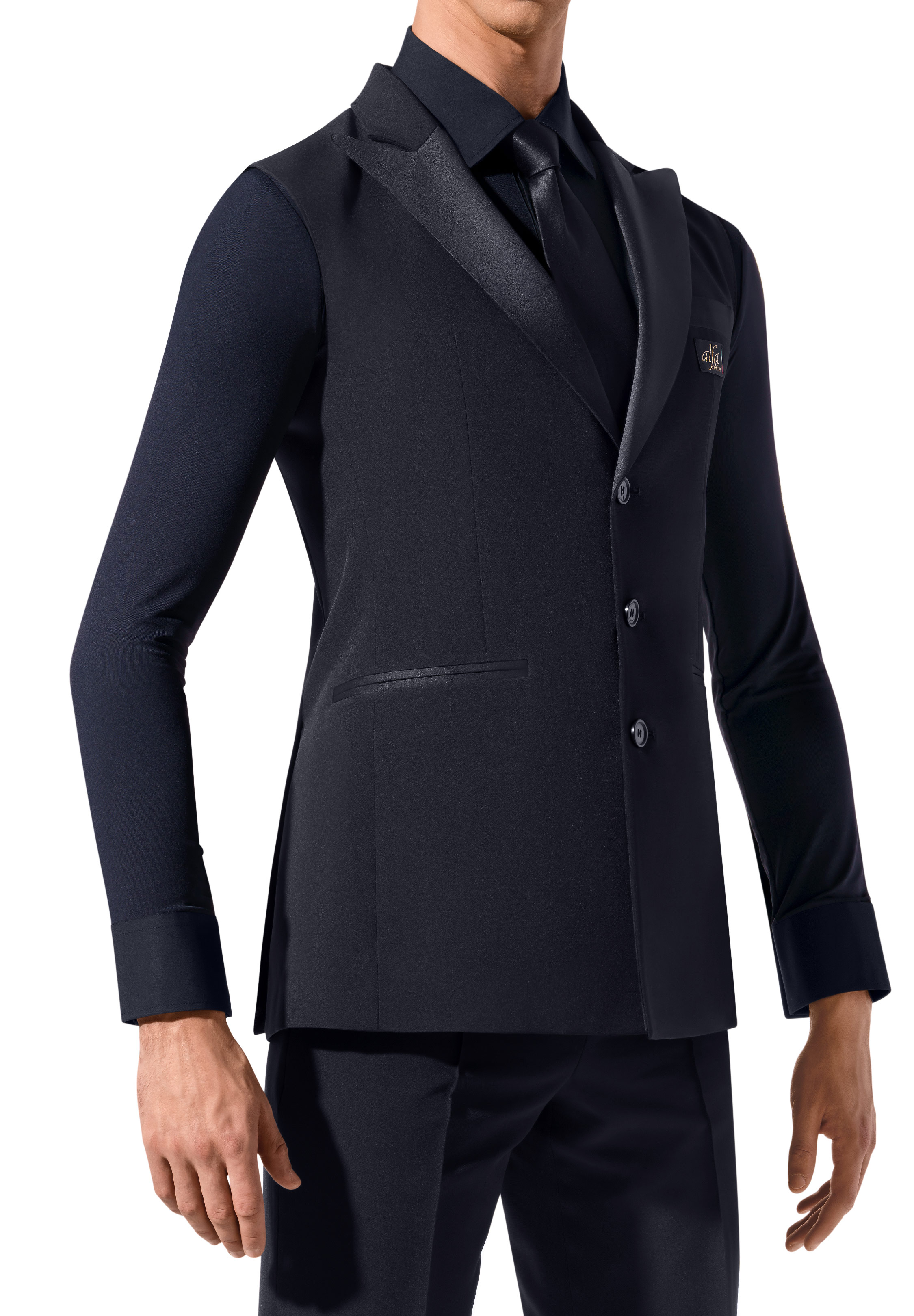 Alfa Ballroom Mens Long Vest w/ Satin Lapel VSM | Dancewear