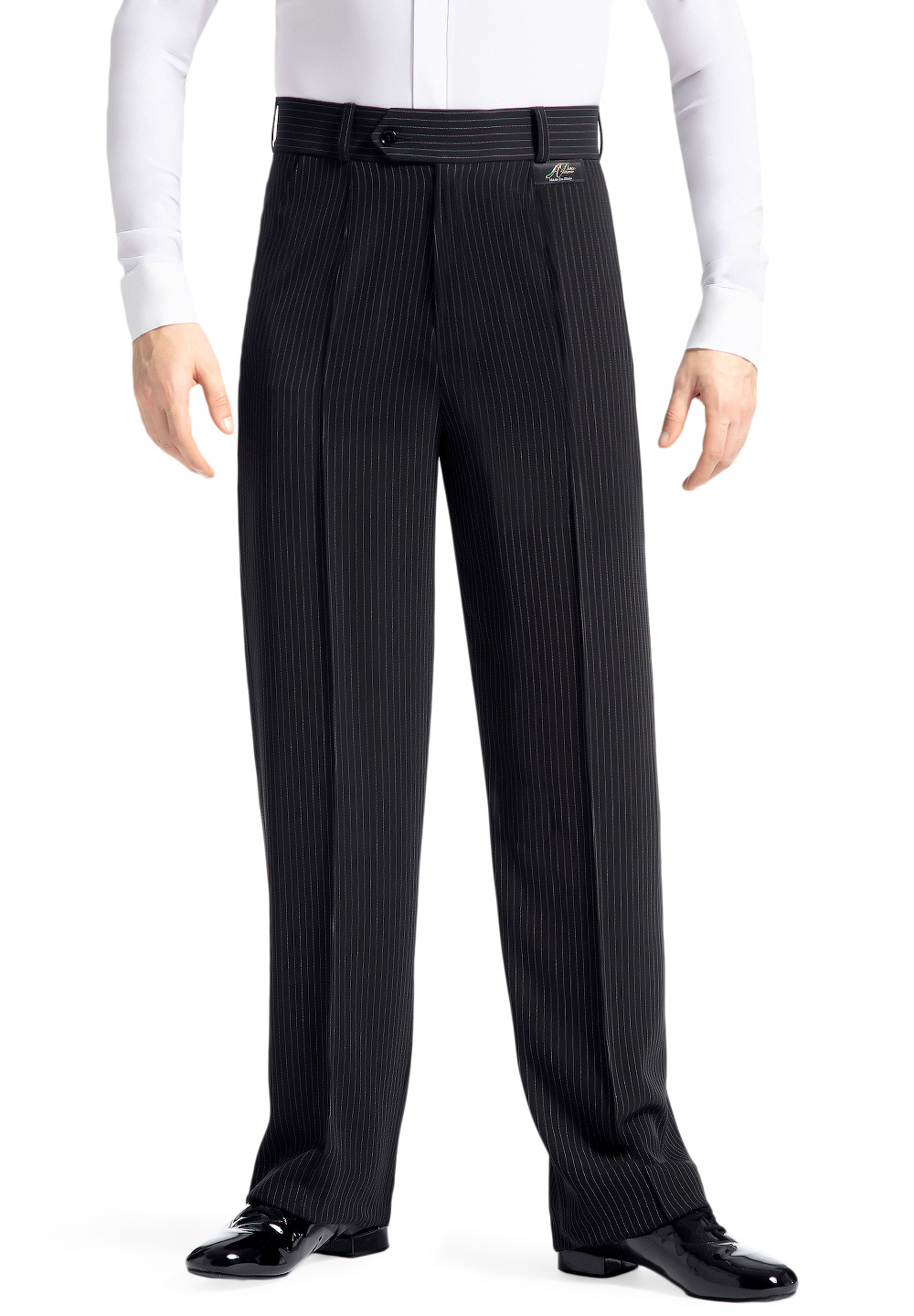 Mens black trousers white stripe on sale