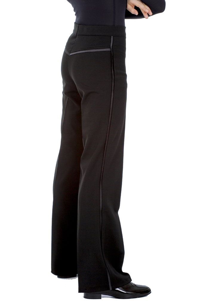 Custom size Men black side with ribbon latin ballroom dance pants
