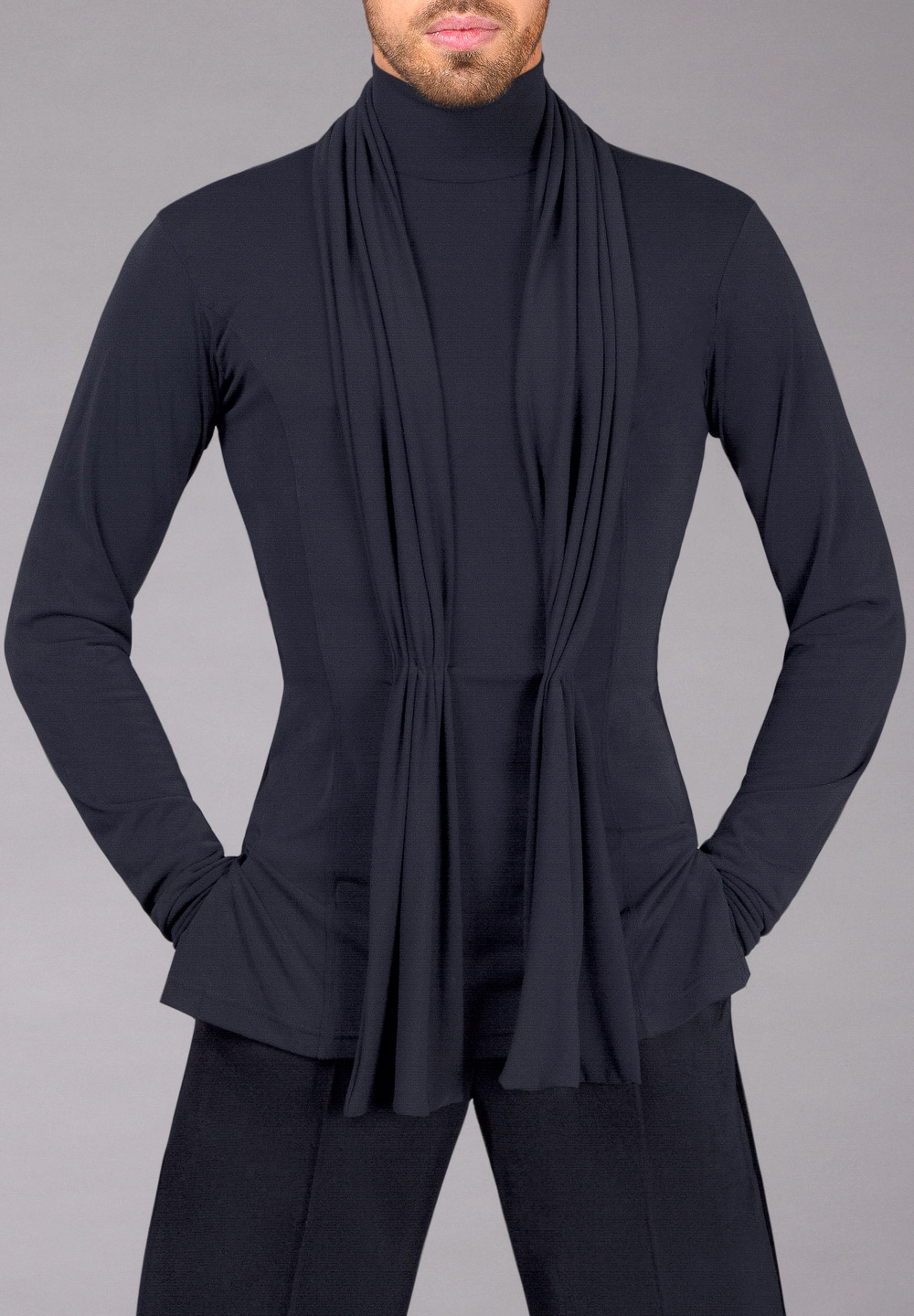 DSI Mens Lloyd Latin Shirt 4028-Black Crepe