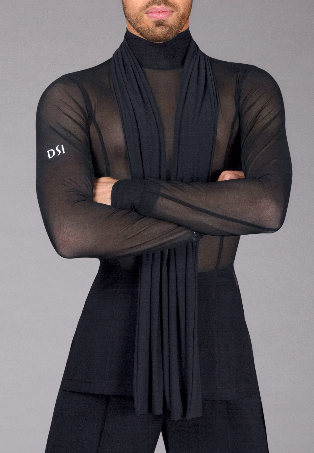 DSI Mens Lloyd Latin Shirt 4028-Black Mesh