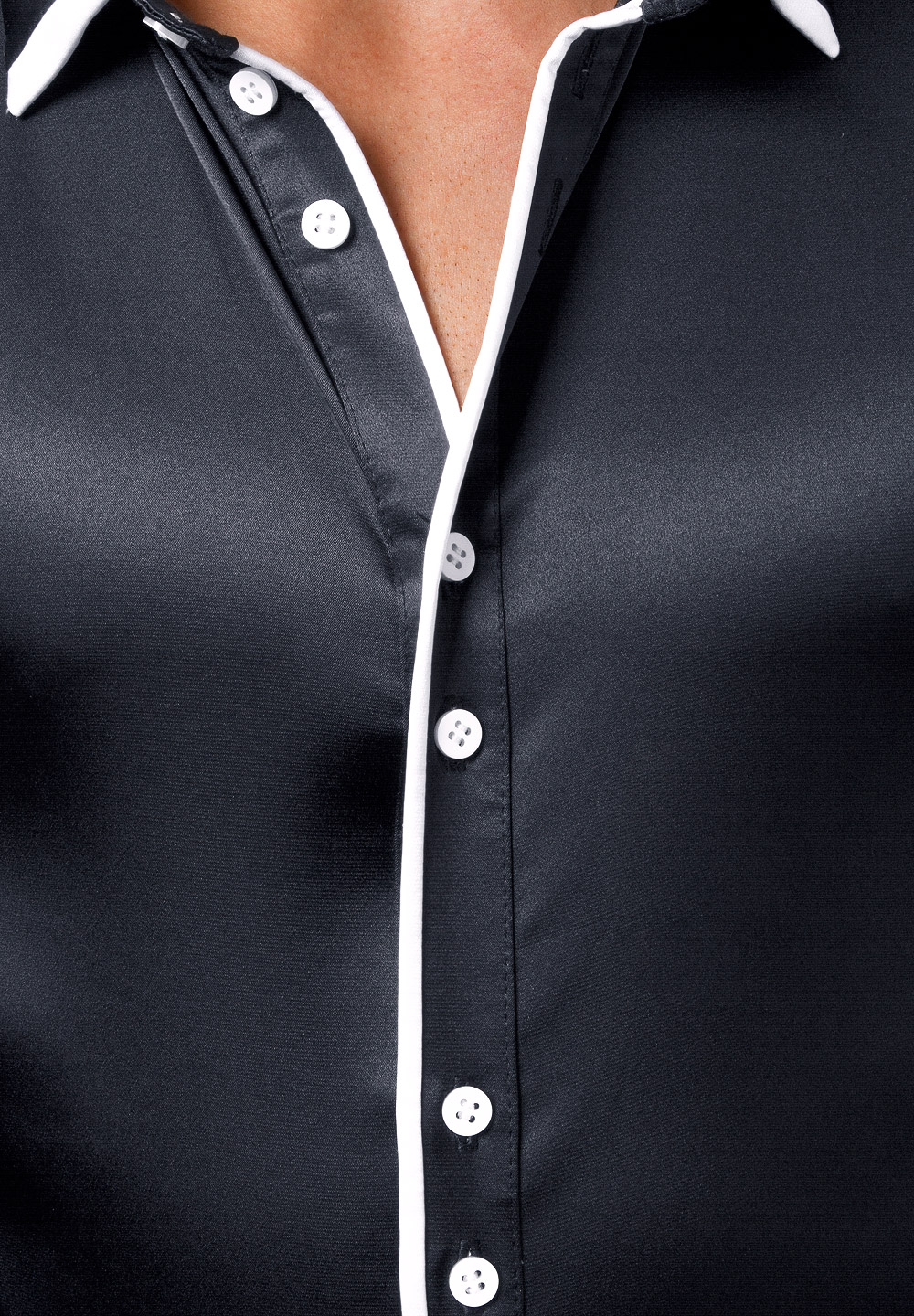 DSI Mens Satin Shirt with Double Button and Trim Finish 4083