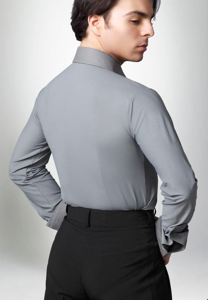 Dancemo Mens Single Collar Stretch Ballroom Shirt 92014103|Ballroom Shirt