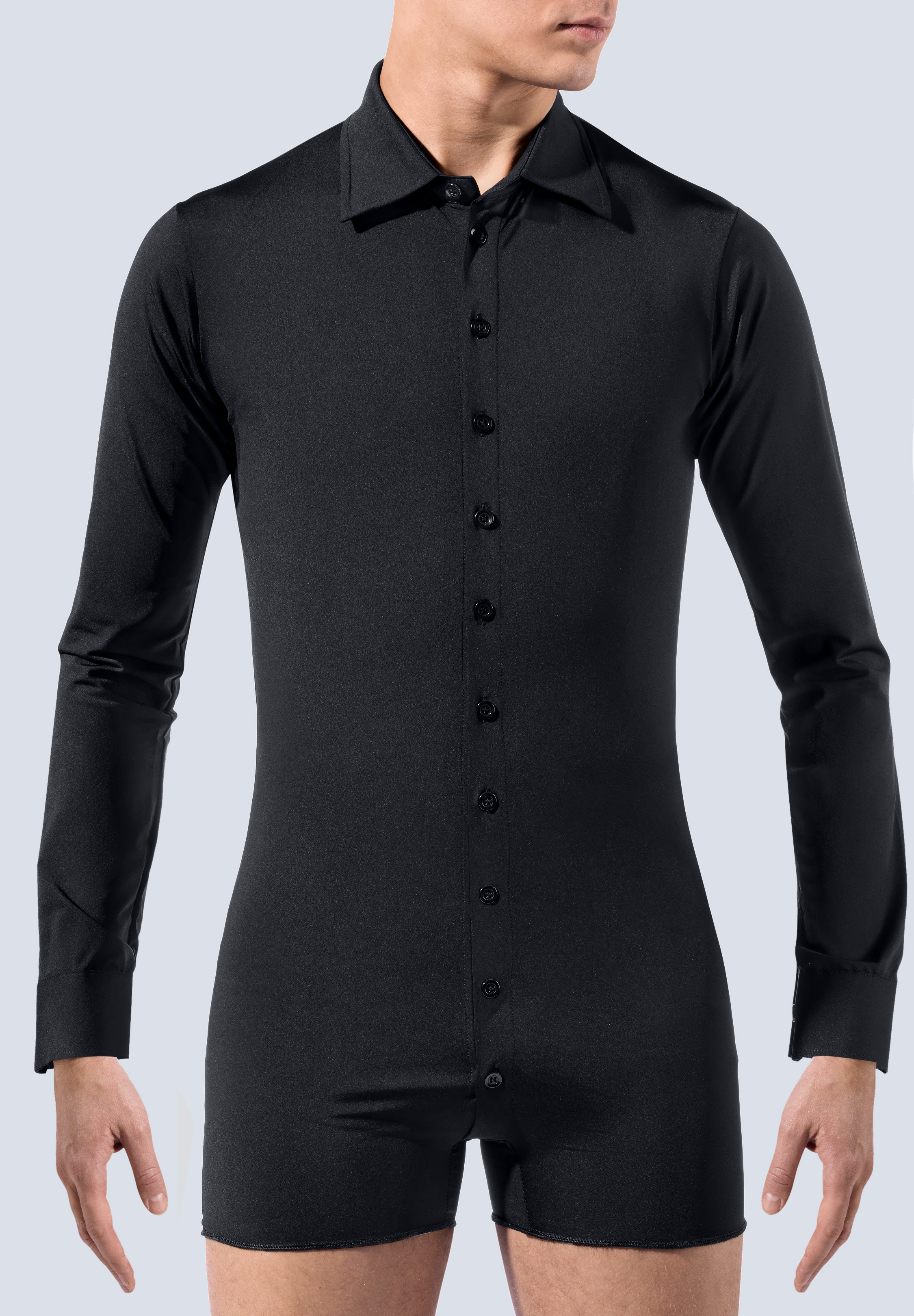 RS Atelier Mens Daniele Stretch Body Shirt-Black