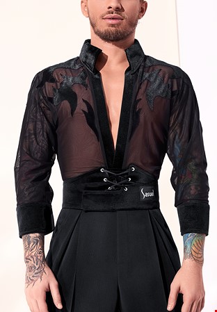 Sasuel Mens Latin Shirt Wayne-Black