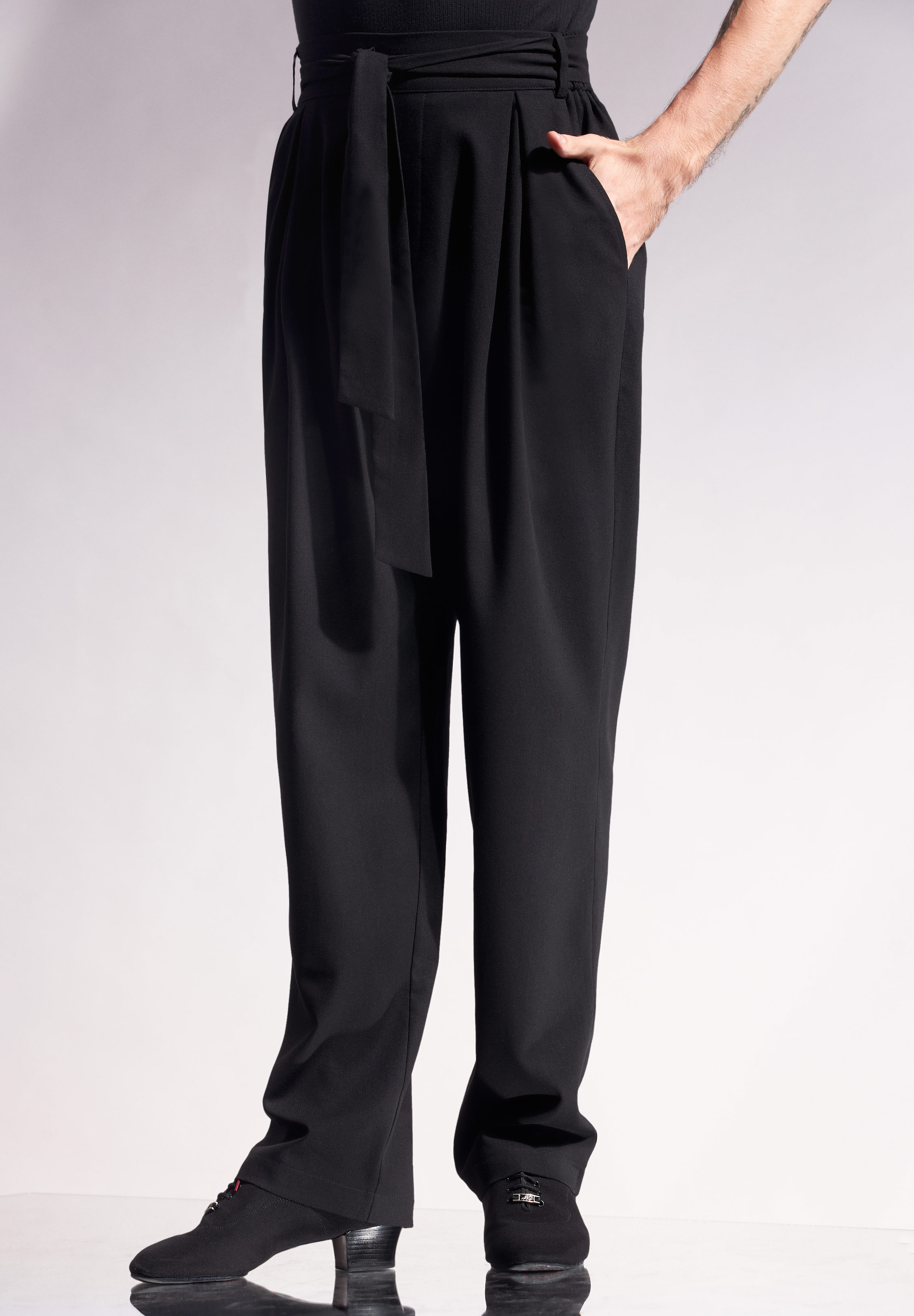 Sasuel Mens Linen Practice Pants-Black Linen