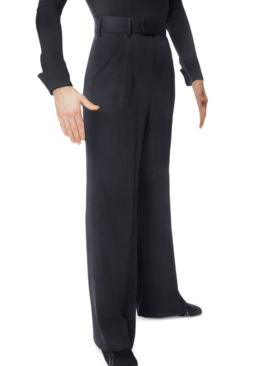 Black Woven Double Belt Loop Suit Trousers | PrettyLittleThing