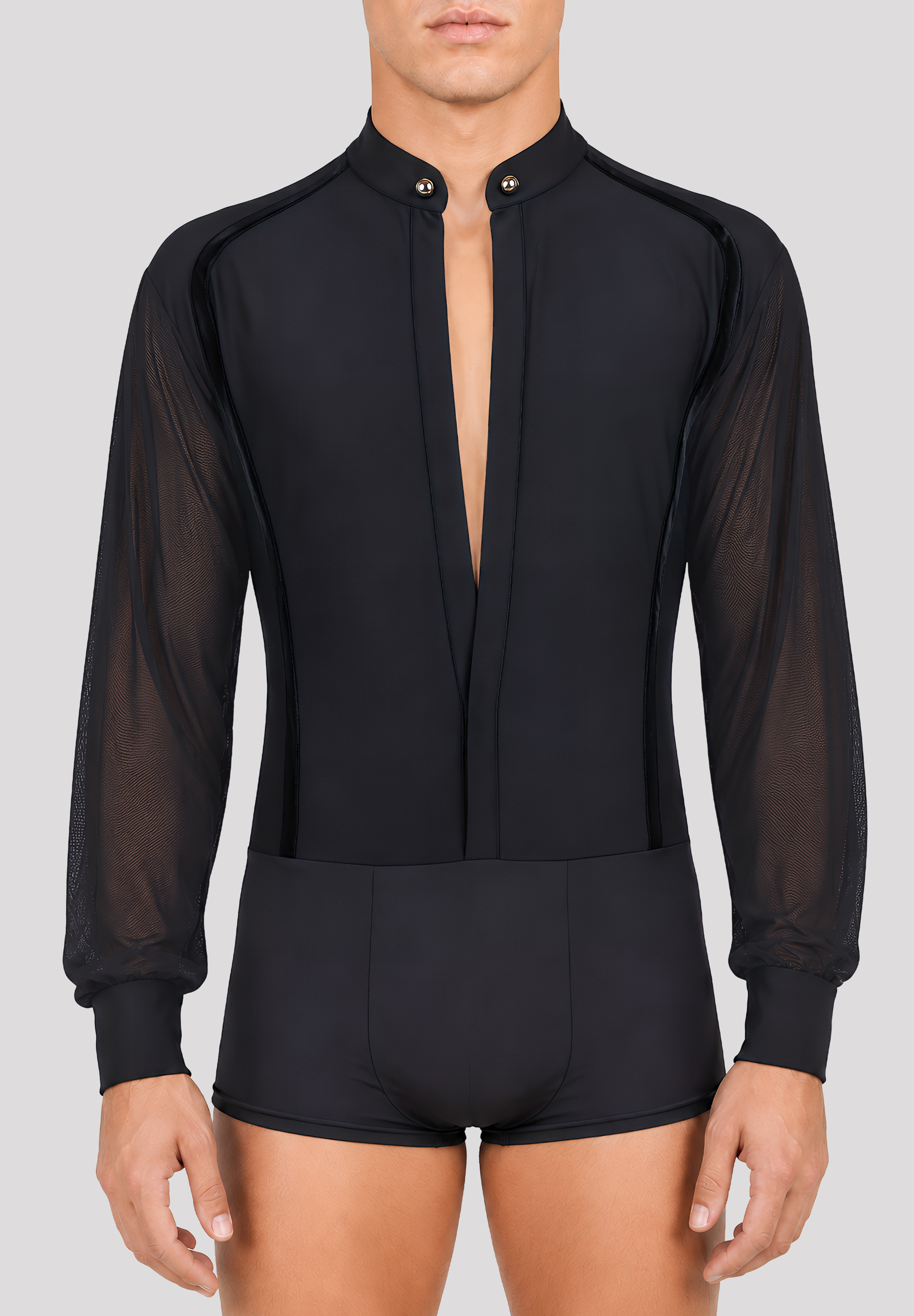 TDANCE Black Eclipse Mens Bodysuit CN-0014-Black