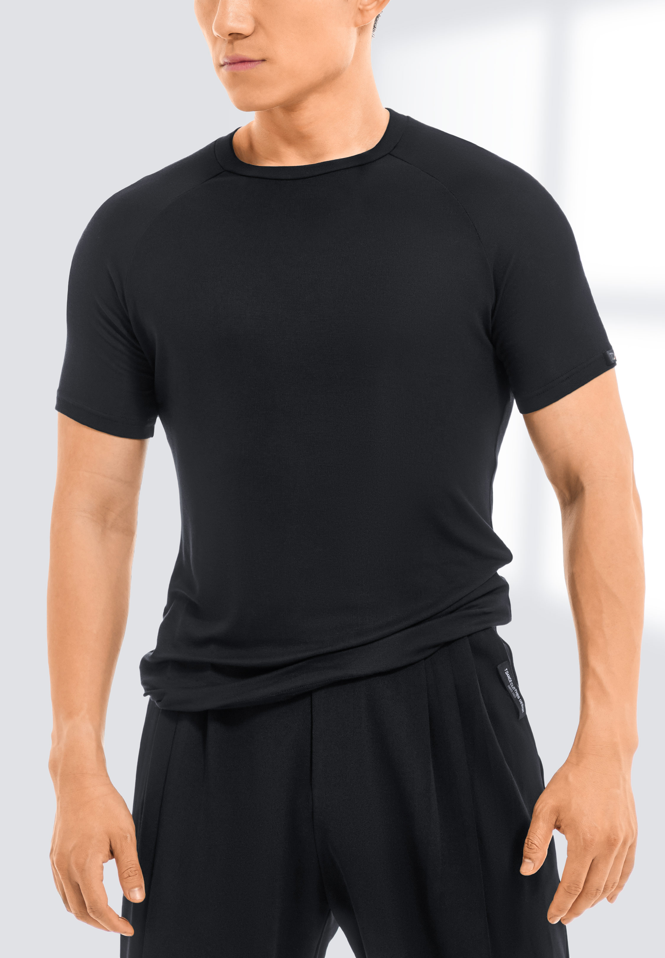 TDANCE Mens Slim Fit Casual Shirt BS-0038-Black