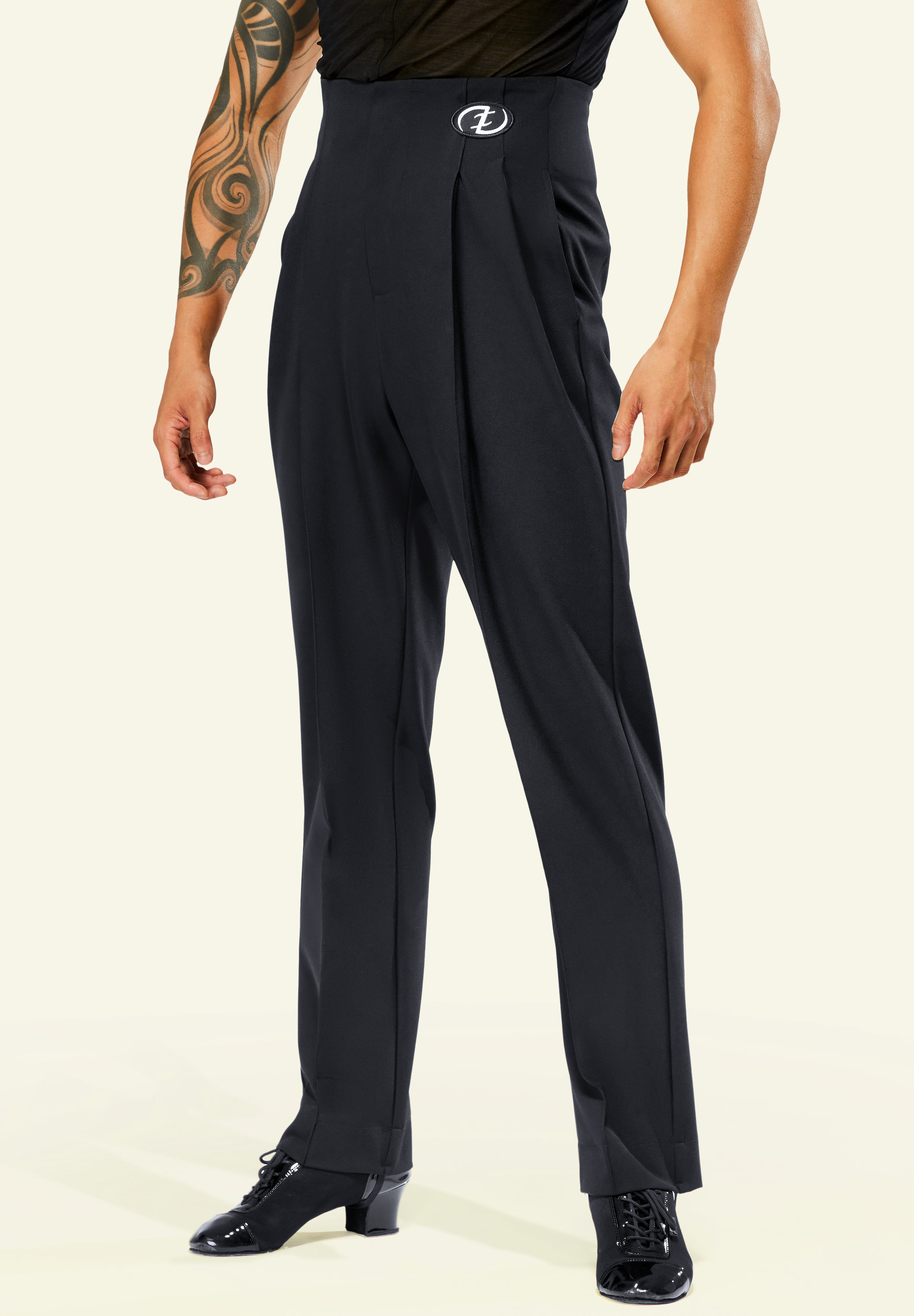 TDANCE Men’s Pleated Straight Leg Pants No.1-Black