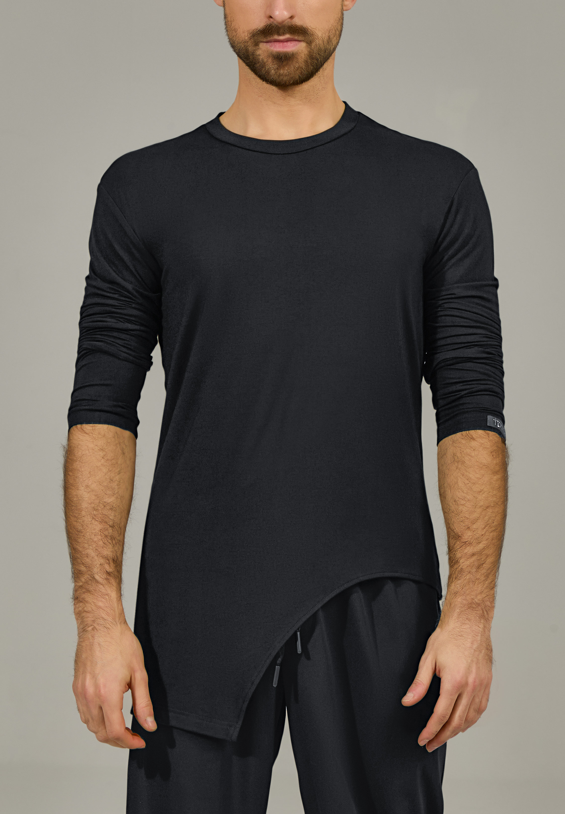 TDANCE Noir Angled Hem Top BS-0048-Black