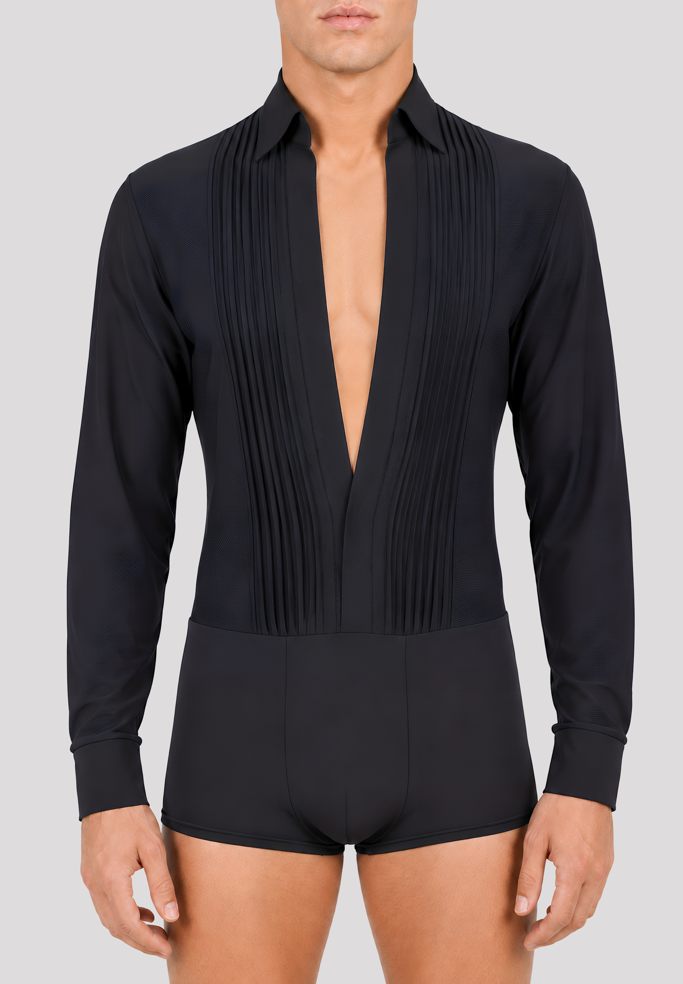 TDANCE Noir Reveal Mens Bodysuit CN-0008-Black
