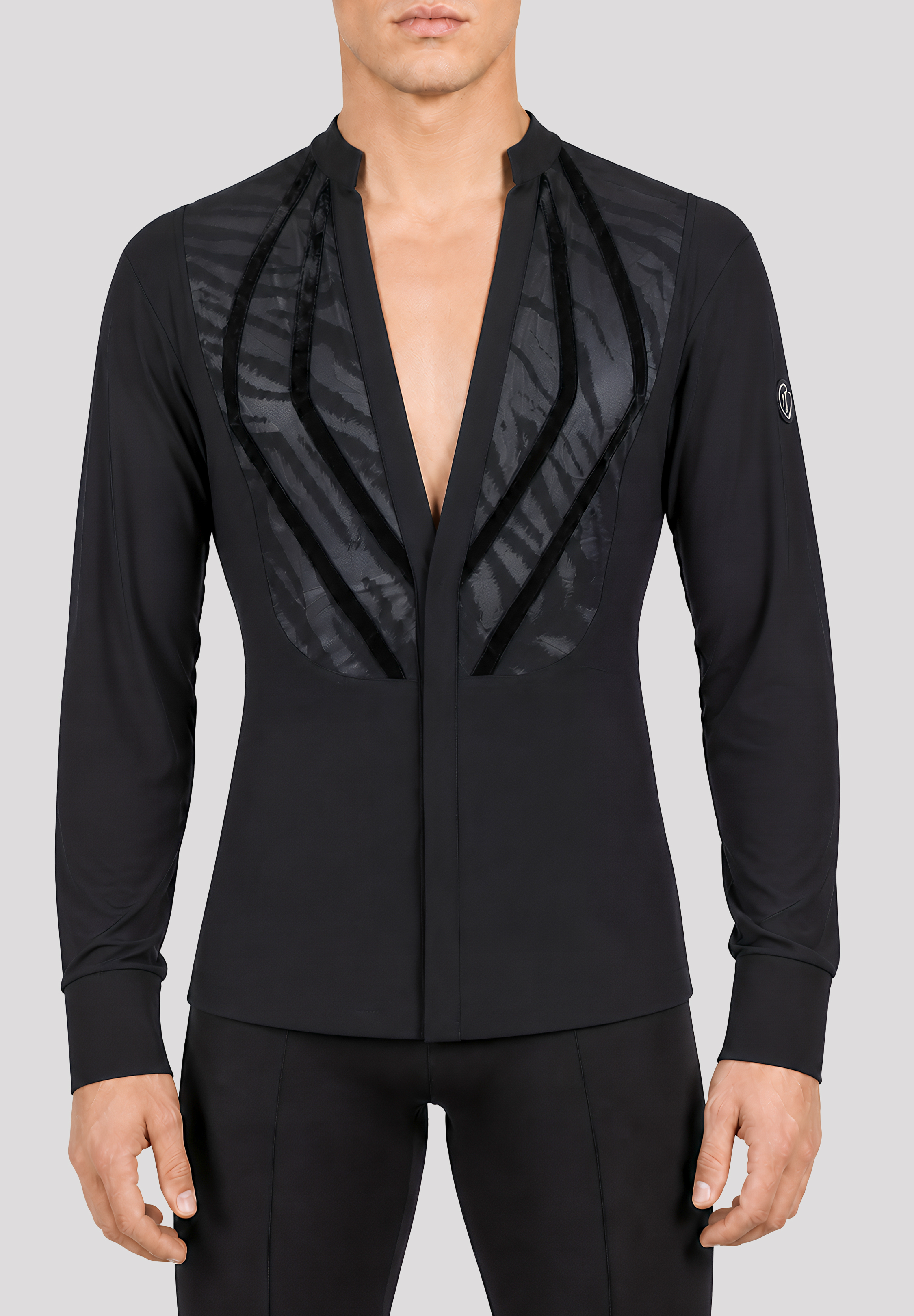 TDANCE Shadow Luxe Mens Shirt CN-0012-Black