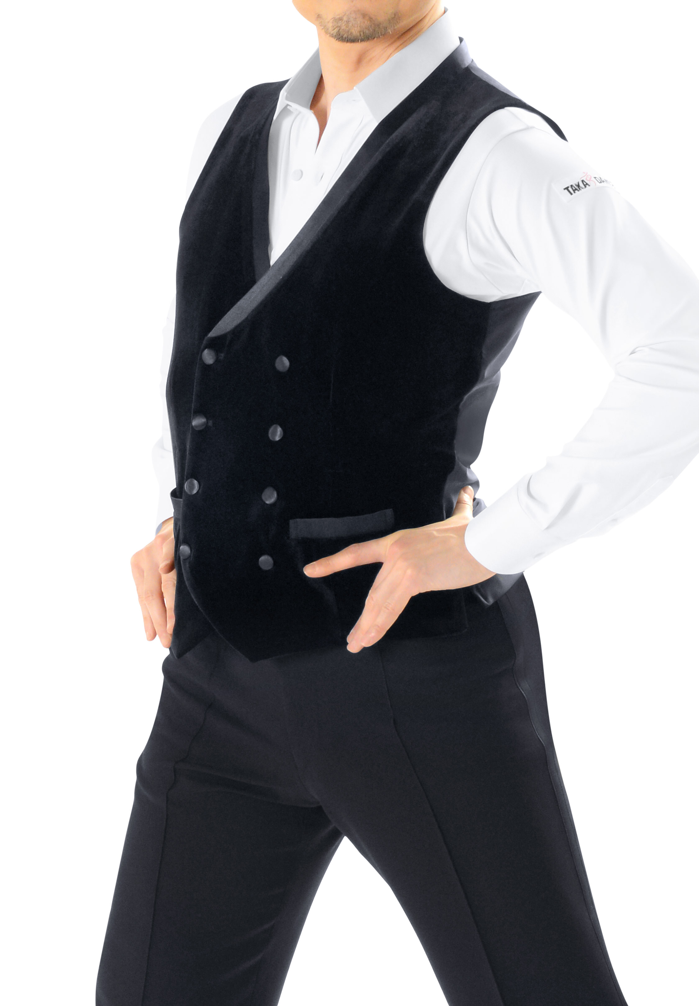 Taka Mens Ballroom Vest MV11-Black Velvet